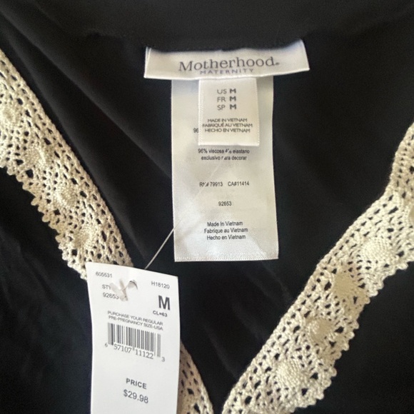 Motherhood swim coverup top with Cream Lace Detail - Picture 2 of 3